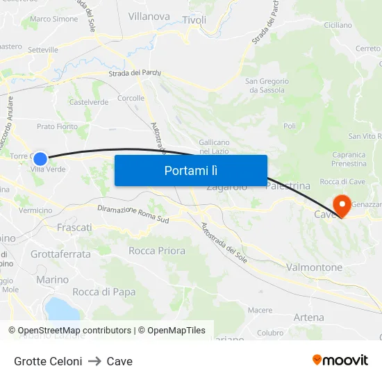 Grotte Celoni to Cave map