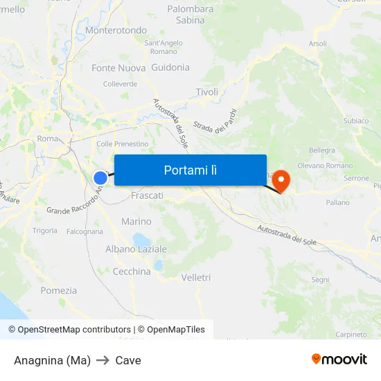 Anagnina (Ma) to Cave map