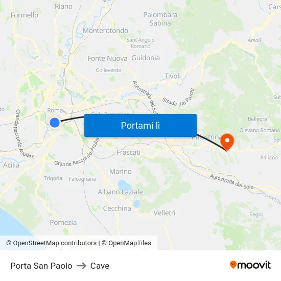 Porta San Paolo to Cave map