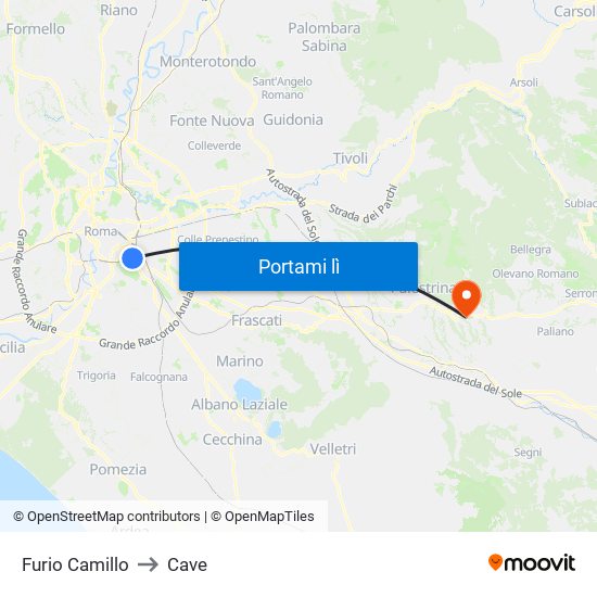 Furio Camillo to Cave map