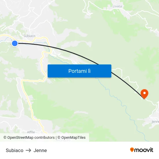 Subiaco to Jenne map