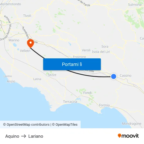 Aquino to Lariano map