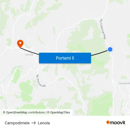 Campodimele to Lenola map