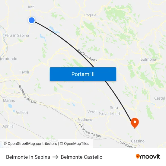 Belmonte In Sabina to Belmonte Castello map