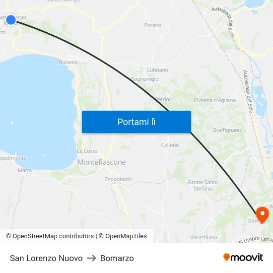 San Lorenzo Nuovo to Bomarzo map