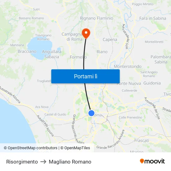 Risorgimento to Magliano Romano map