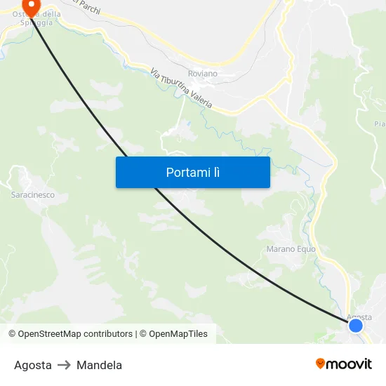 Agosta to Mandela map