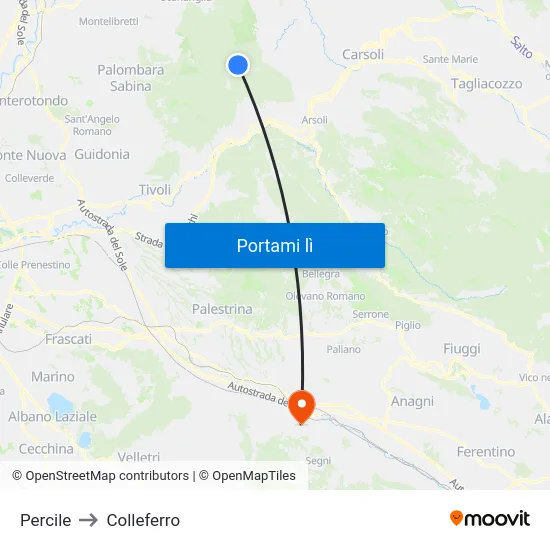 Percile to Colleferro map