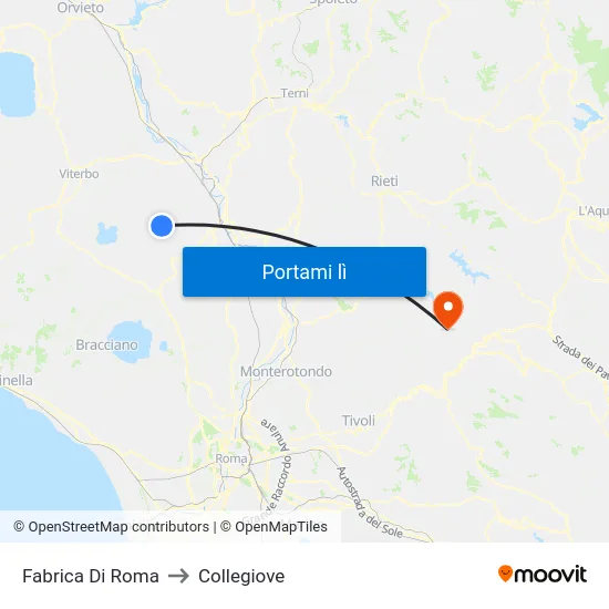 Fabrica Di Roma to Collegiove map