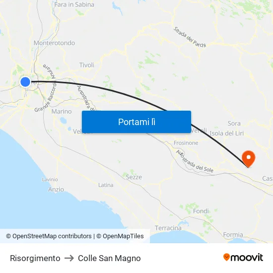 Risorgimento to Colle San Magno map