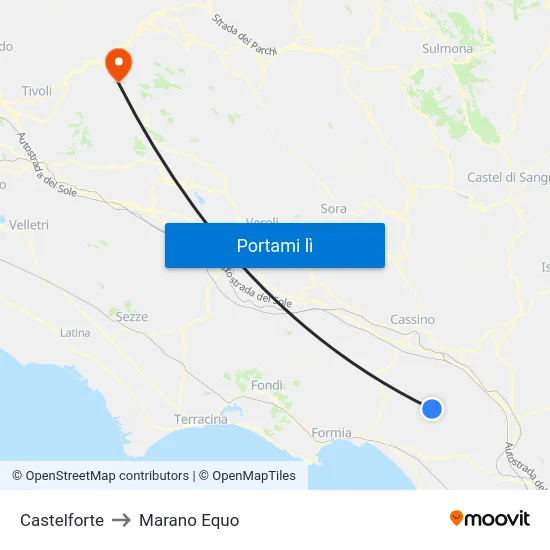 Castelforte to Marano Equo map