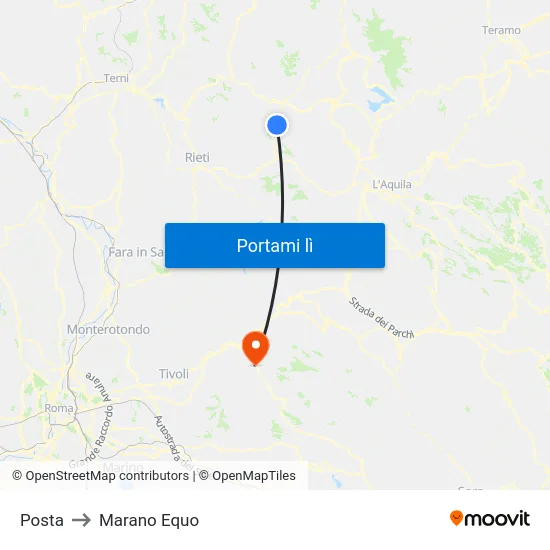 Posta to Marano Equo map