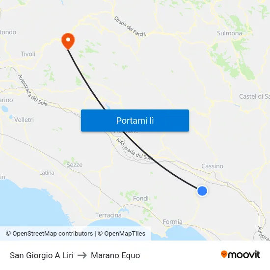 San Giorgio A Liri to Marano Equo map