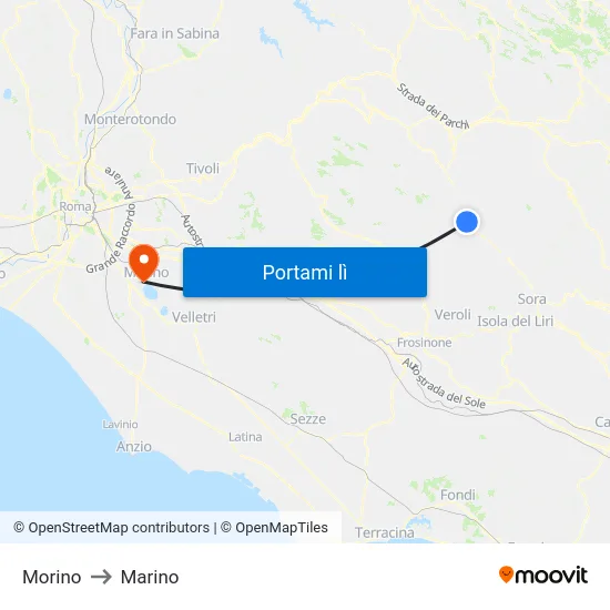 Morino to Marino map