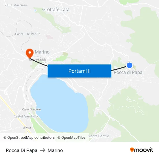 Rocca Di Papa to Marino map