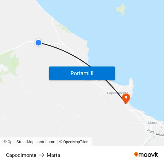 Capodimonte to Marta map