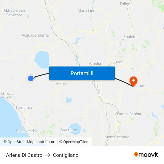 Arlena Di Castro to Contigliano map