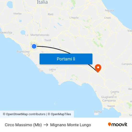 Circo Massimo (Mb) to Mignano Monte Lungo map