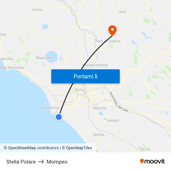 Stella Polare to Mompeo map