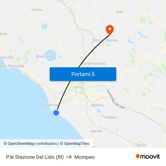 P.le Stazione Del Lido (Rl) to Mompeo map