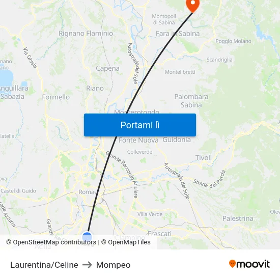 Laurentina/Celine to Mompeo map