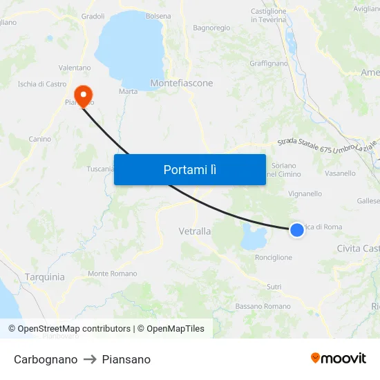 Carbognano to Piansano map