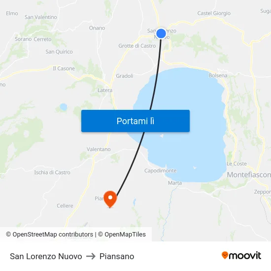 San Lorenzo Nuovo to Piansano map