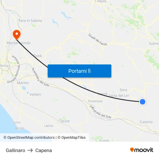 Gallinaro to Capena map