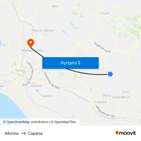Morino to Capena map