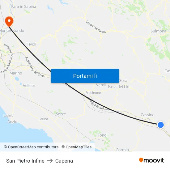 San Pietro Infine to Capena map