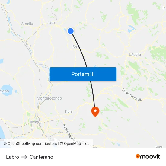 Labro to Canterano map