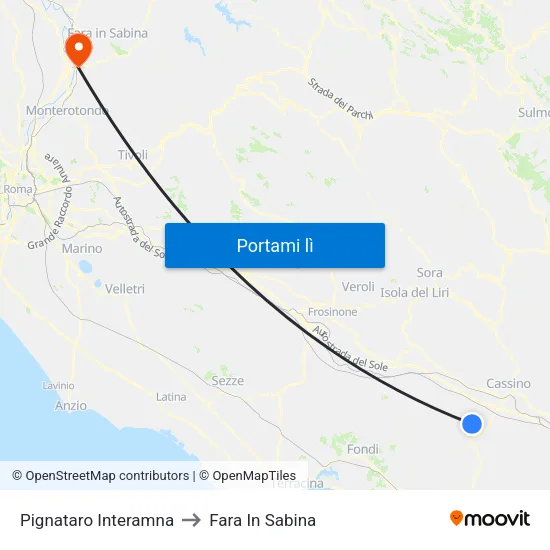 Pignataro Interamna to Fara In Sabina map