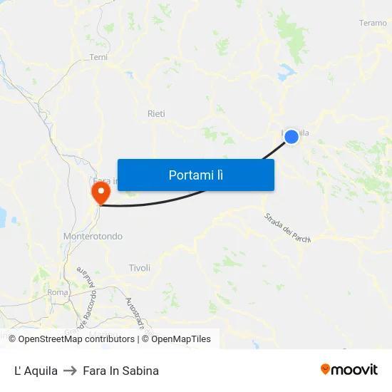 L' Aquila to Fara In Sabina map