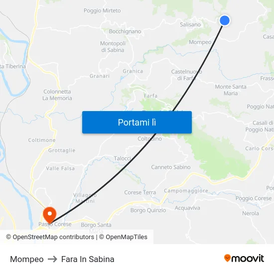 Mompeo to Fara In Sabina map