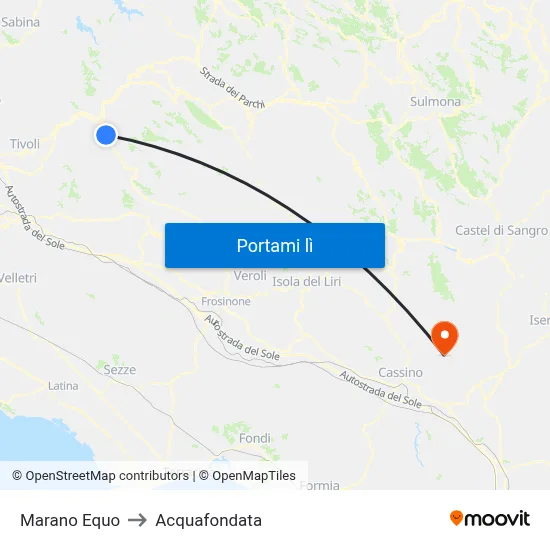 Marano Equo to Acquafondata map