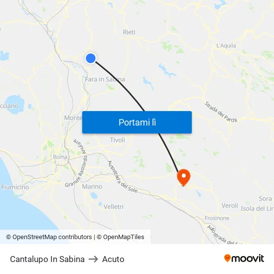 Cantalupo In Sabina to Acuto map