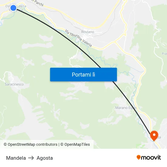 Mandela to Agosta map