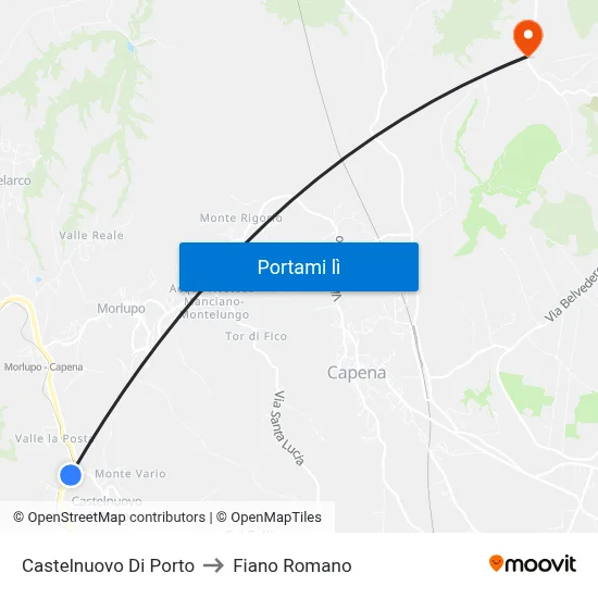Castelnuovo Di Porto to Fiano Romano map