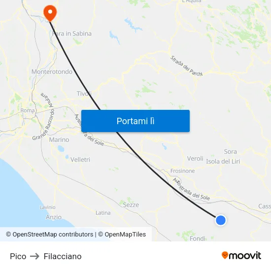 Pico to Filacciano map