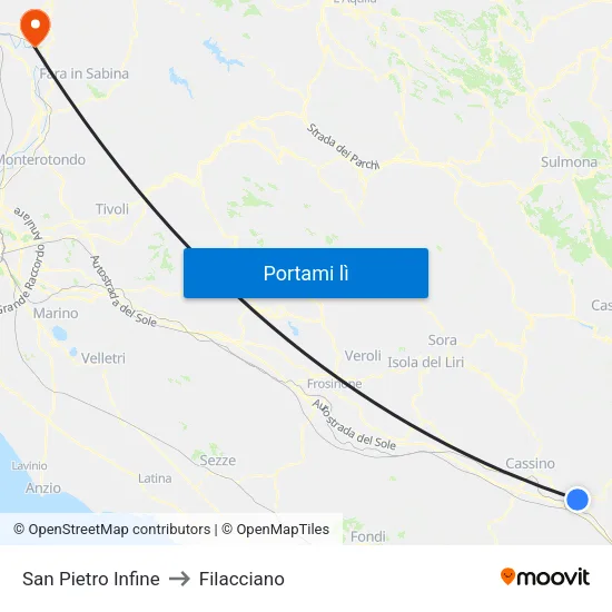 San Pietro Infine to Filacciano map