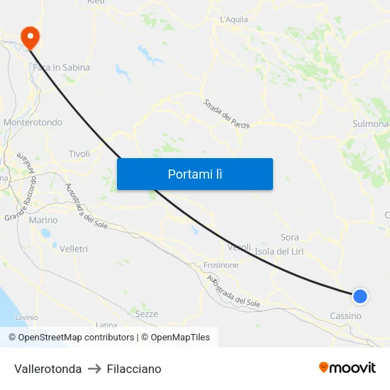 Vallerotonda to Filacciano map