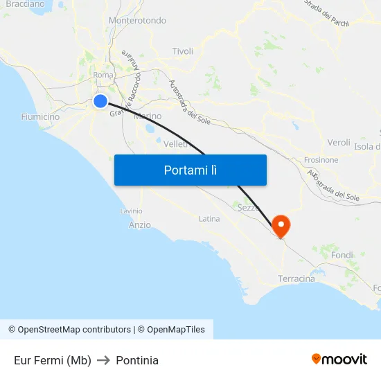 Eur Fermi (Mb) to Pontinia map
