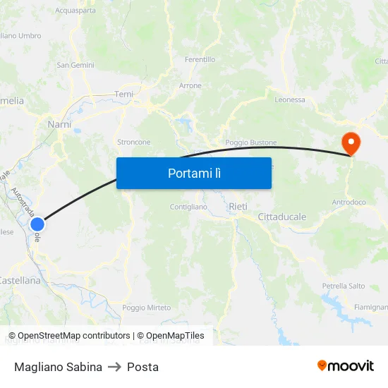 Magliano Sabina to Posta map