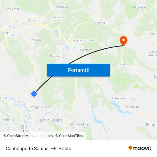 Cantalupo In Sabina to Posta map