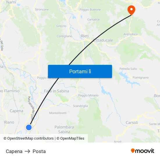 Capena to Posta map