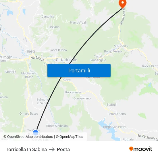 Torricella In Sabina to Posta map