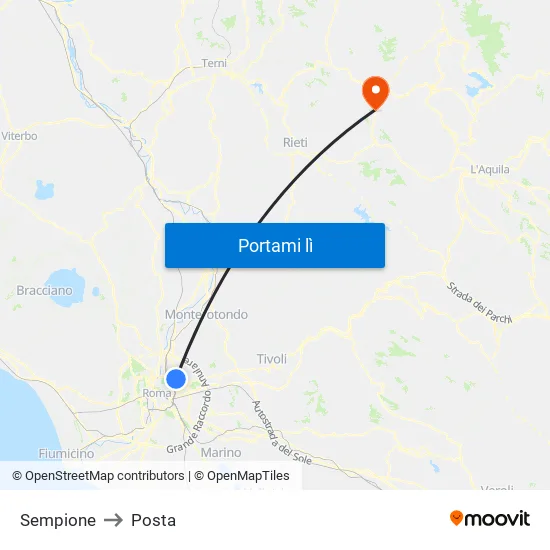 Sempione to Posta map