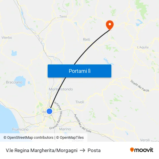 V.le Regina Margherita/Morgagni to Posta map