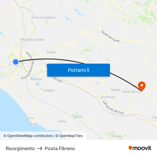 Risorgimento to Posta Fibreno map