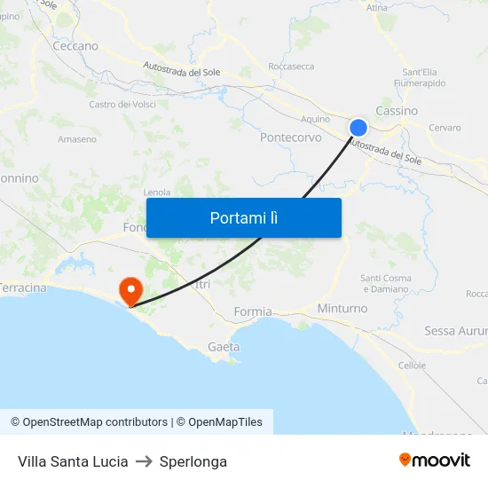 Villa Santa Lucia to Sperlonga map